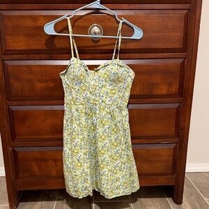 Jessica Simpson Yellow and Blue Floral Mini Dress